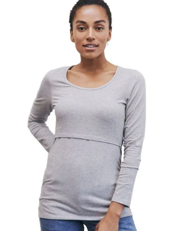 Boob Design - imetyspaita pitkähihainen Classic, Grey melange