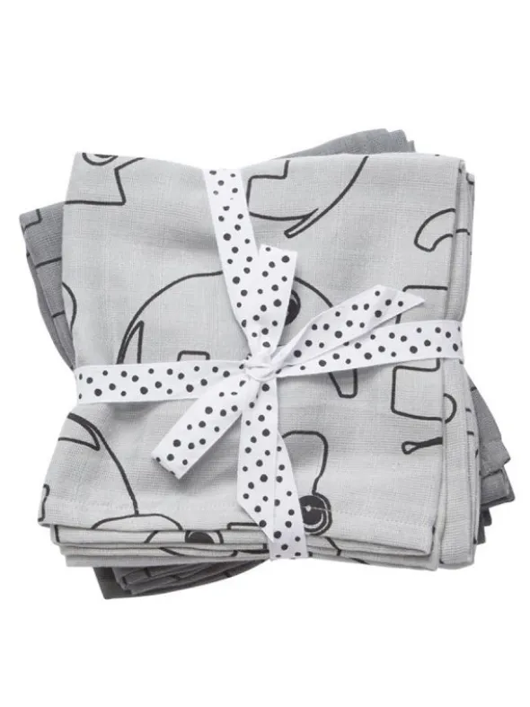 Done By Deer - harsoliina 2-pack 70x70 - Contour grey
