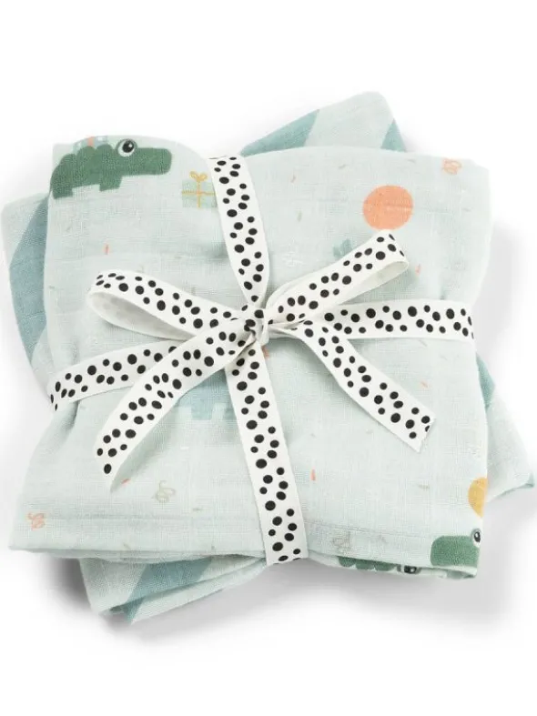 Harsoliina vauvalle 2-pack 70x70 - Celebration Blue – Done By Deer