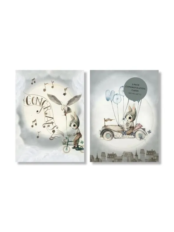 Mrs Mighetto - onnittelukortti 2-pack - FLYING CAR